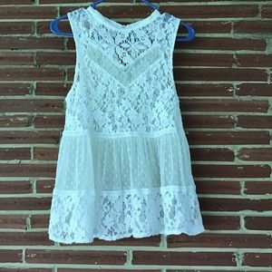 Free people lace boho festival tunic top sleeveless